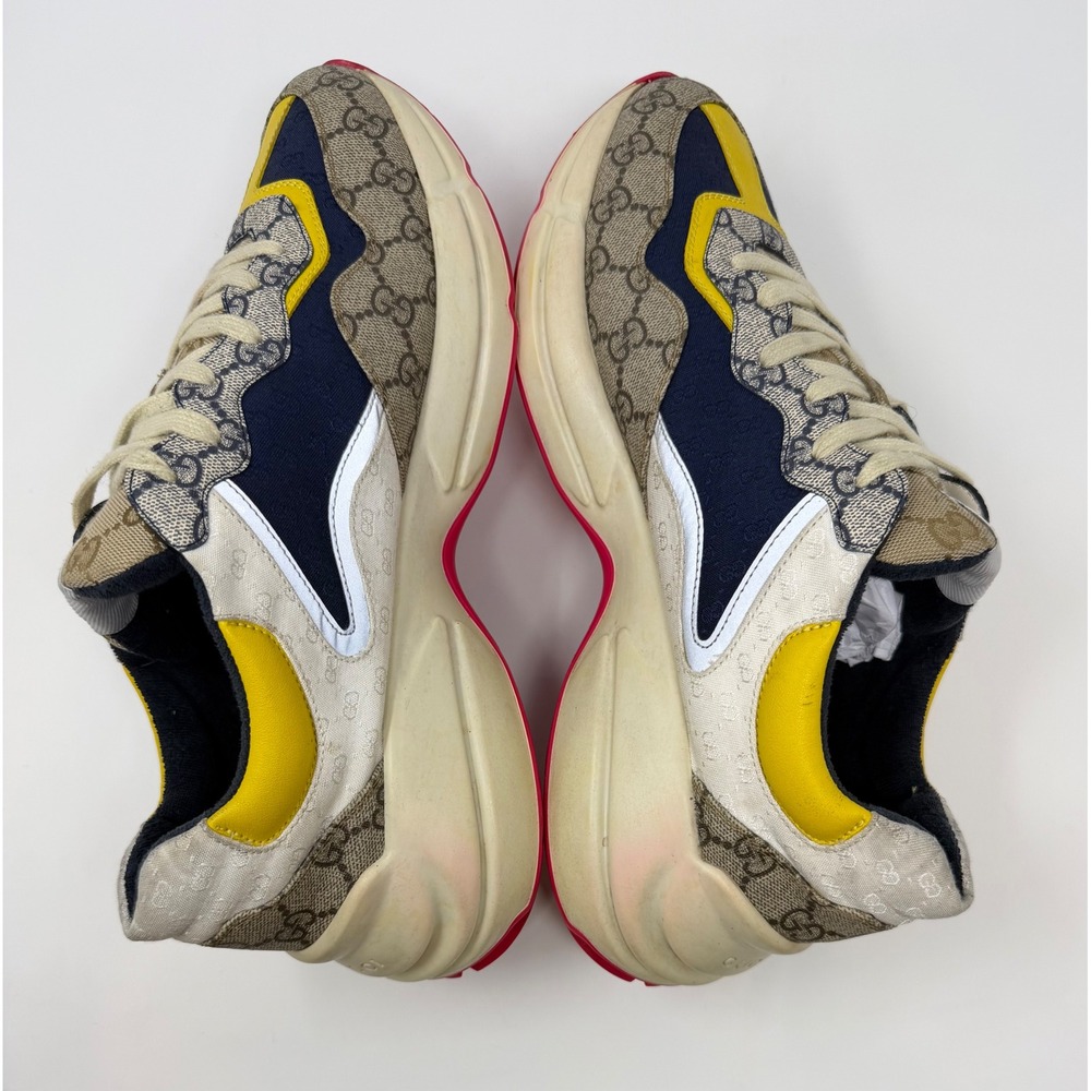 Gucci Rhyton GG Beige White Yellow Sneaker Size 12 US 11 Gucci - Picture 4 of 8